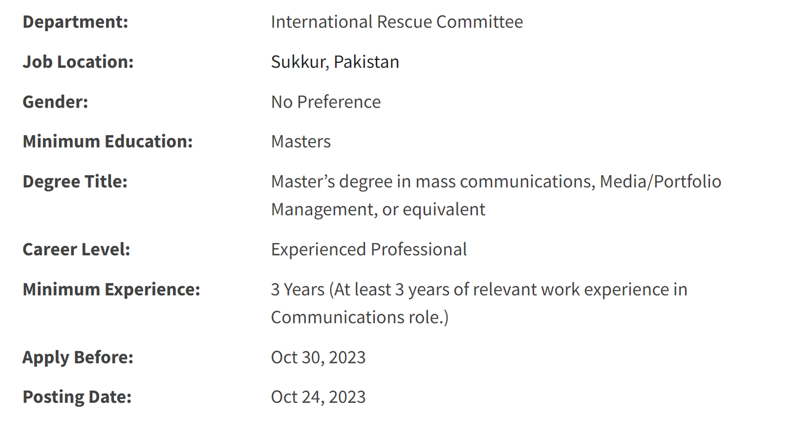 INGO need Communication Officer Jobs 2023