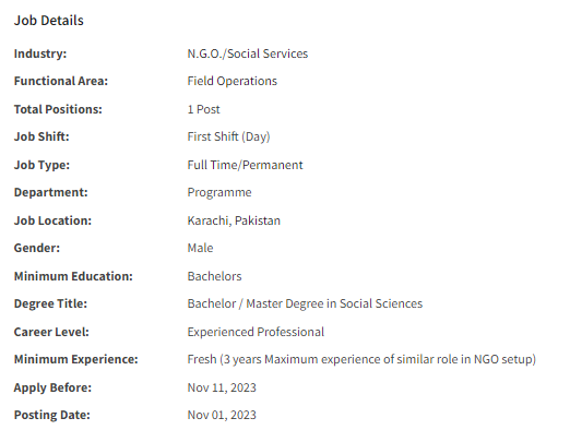 INGO need Community Mobilizer Jobs 2023