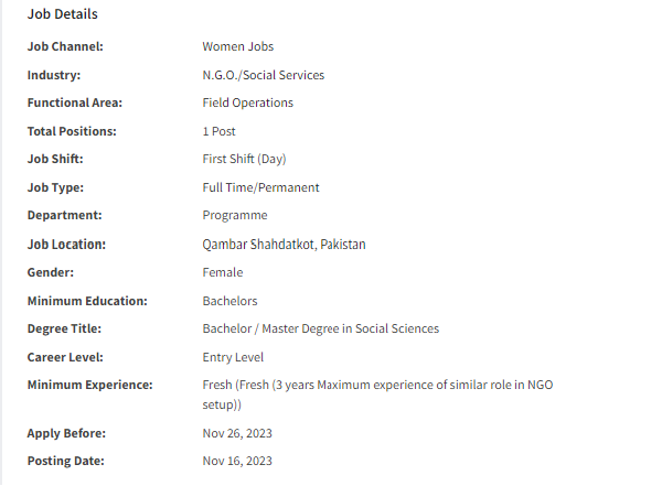 Social Organizer required by Islamic Relief International Jobs 2023