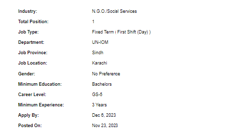 UN-IOM need IT Assistant Jobs 2023