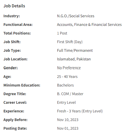 NGO Shifa Foundation Jobs 2023