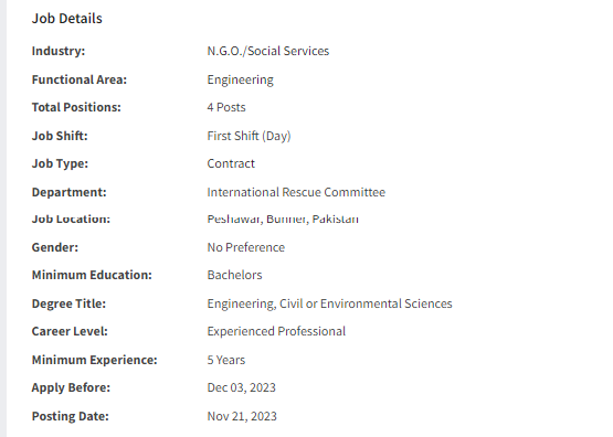 IRC International Jobs at Multiple Cities 2023