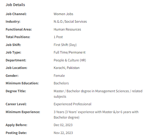 Islamic Relief International need People & Culture Officer Jobs 2023