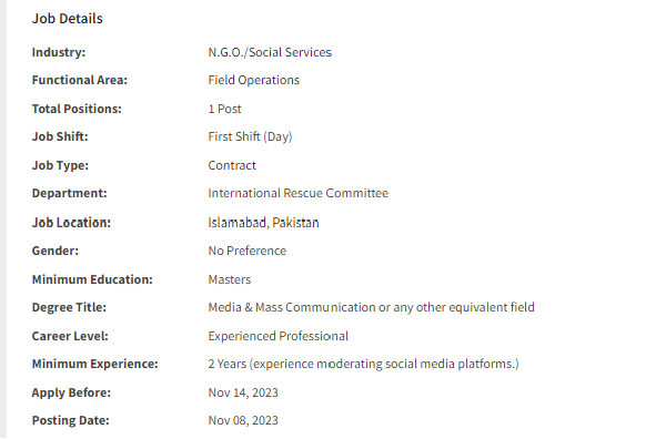 IRC International need Signpost Officer Jobs 2023