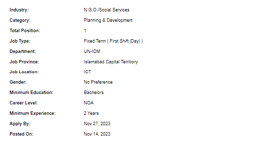 UN-IOM need National Project Officer Jobs 2023