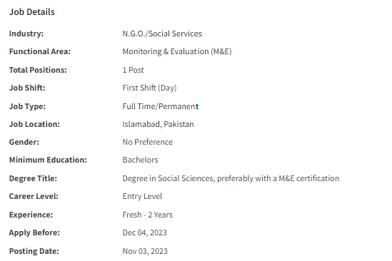 NGO required Monitoring Evaluation & Reporting Officer 2023