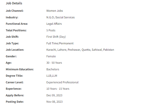 NGO need Legal Advisor Jobs 2023