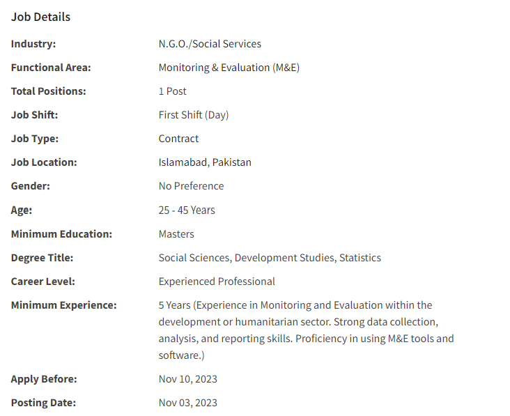 INGO need Reporting and Monitoring Officer Jobs 2023