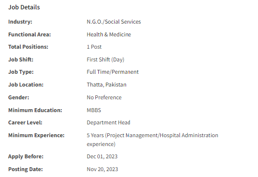 Project Health Manager need by INGO Jobs 2023