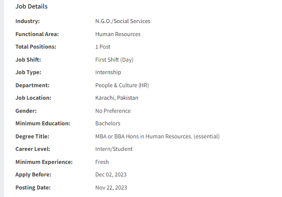 Islamic Relief International need Intern People & Culture Jobs 2023
