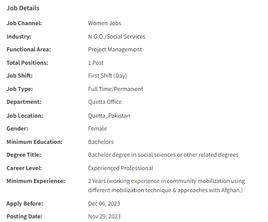 Community Mobilizer need by reported INGO Jobs 2023