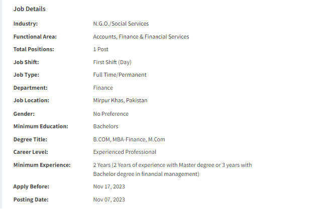 Islamic Relief INGO need Assistant Finance Officer Jobs 2023