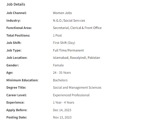 INGO Penny Appeal International need Receptionist Jobs 2023