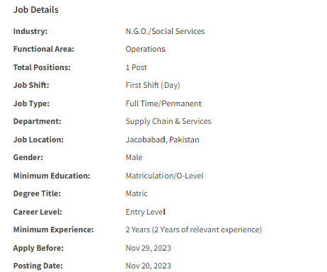 Islamic Relief International INGO need Housekeeper / Cleaner Jobs 2023