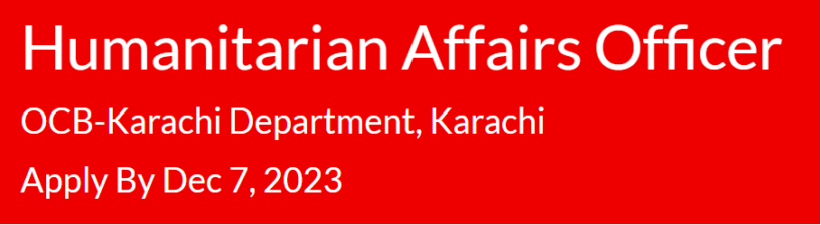 MSF International INGO need Humanitarian Affairs Officer Jobs 2023