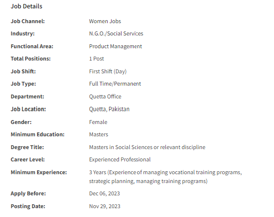 Project Officer Training / Grants need by INGO Jobs 2023