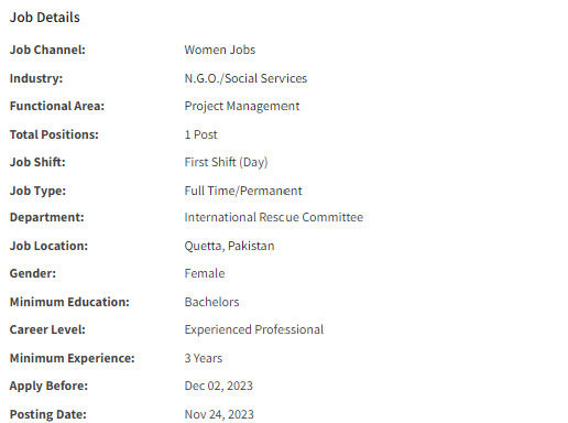 IRC International need GBV Field Manager Jobs 2023