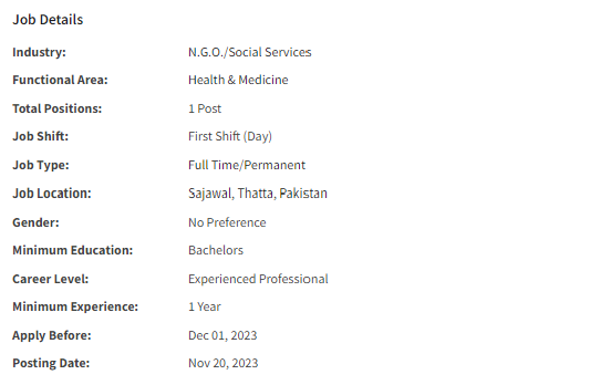 IYCF Counselors/Nutrition Technician need by INGO Jobs 2023