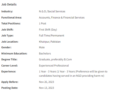 NGO required Admin / Accounts Assistant Jobs 2023