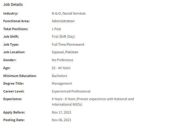 Admin & Logistics Officer Jobs at INGO 2023