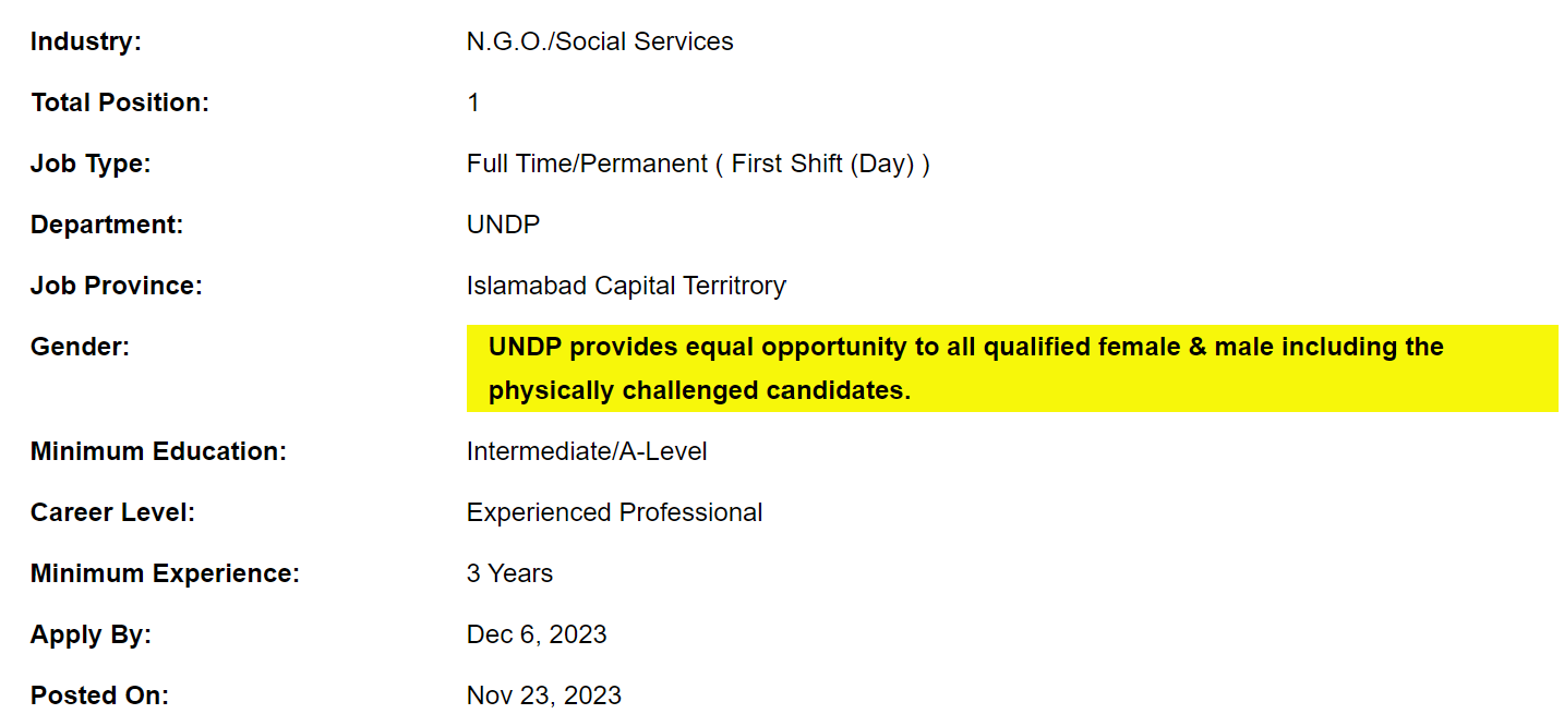 National Programme Associate required by UNDP Jobs 2023