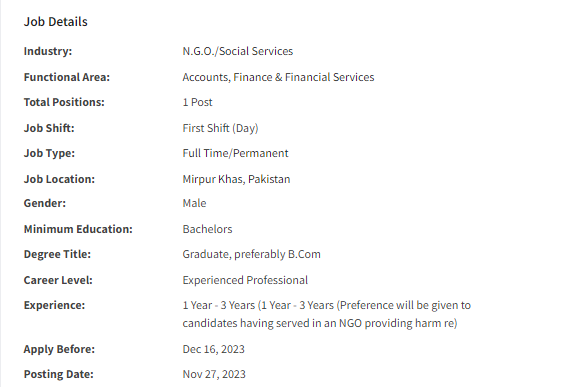 Admin / Accounts Assistant need by NGO Nai Zindagi Jobs 2023