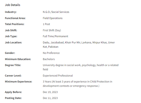 IRC International INGO need Child Protection Field Monitor for multiple cities Jobs 2023
