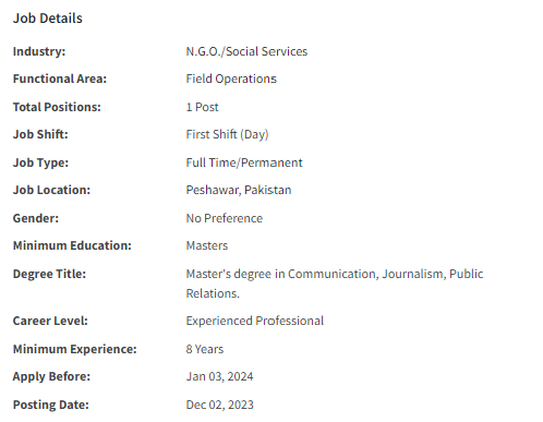 Poverty Eradication Initiative NGO need Communication Expert Jobs 2023