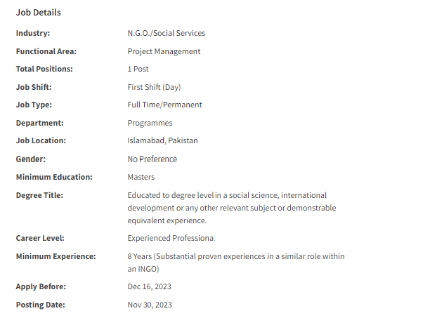 Muslim Aid International INGO is looking for PDIF Jobs 2023