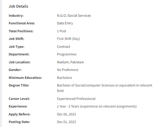 Muslim Aid International INGO need Data Entry Operator Jobs 2023