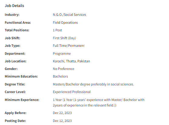 Islamic Relief International INGO need Assistant MEAL Officer for multiple cities Jobs 2023