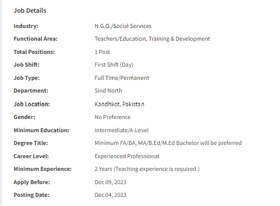 ACTED International INGO need Teacher Jobs 2023