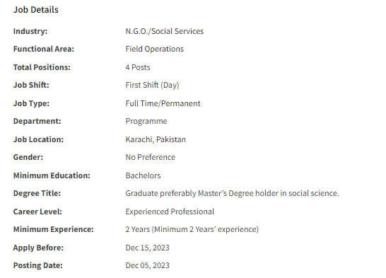 Social Mobilizer need by INGO Islamic Relief International Jobs 2023