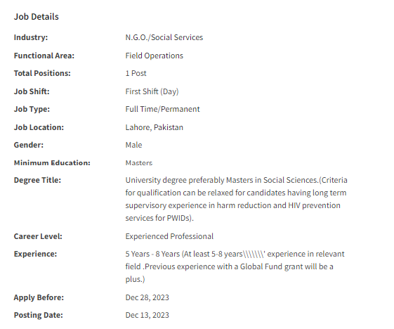 Site Manager need by NGO Nai Zindagi Jobs 2023 Manager