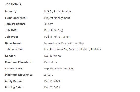 IRC International need Child Protection Officer for multiple cities Jobs 2023
