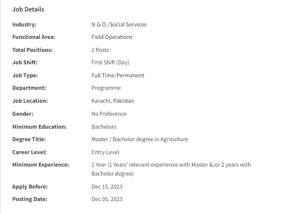 Islamic Relief International INGO need Assistant Agriculture Officer Jobs 2023