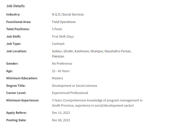 Program Officer need by NGO SPO for multiple cities Jobs 2023