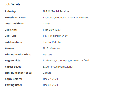 HR & Finance Officer need by INGO Jobs 2023