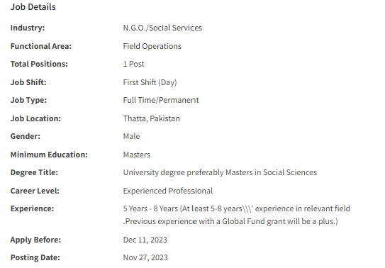 Site Manager need by NGO Nai Zindagi Jobs 2023