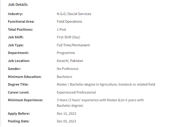 Islamic Relief International INGO need Food Security and Livelihoods / Climate Change Officer Jobs 2023