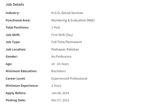 MEAL Officer need by INGO Jobs 2023