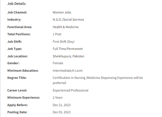 Medical Dispenser / Assistant need by INGO Marie Adelaide Leprosy Centre Jobs 2023