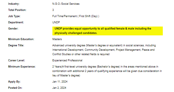 UNDP need Project Analyst for all cities Jobs 2024