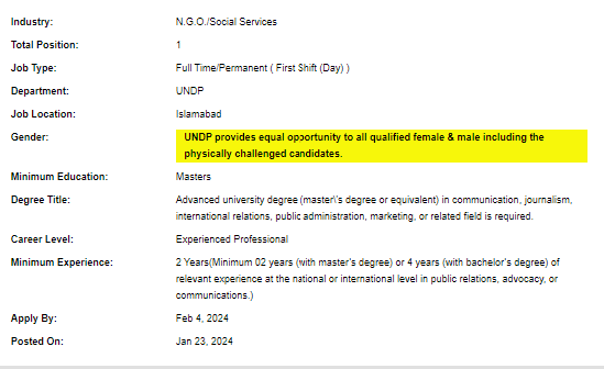 UNDP need Communications Analyst Jobs 2024