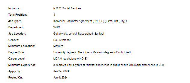 UN-WHO need Divisional Officer for multiple cities Jobs 2024