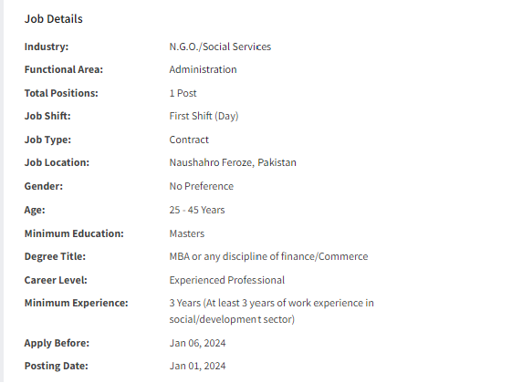 Administration and Logistics Officer need by NGO SPO Jobs 2024