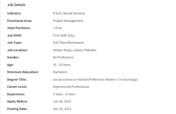 Project Manager need by NGO Anti Corruption Anti Crime Forum Jobs 2024