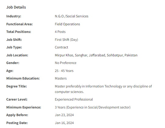 MEAL and Reporting Officer need by NGO SPO for multiple cities Jobs 2024