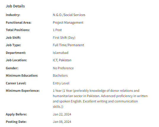 ACTED International INGO need Project Development Assistant Jobs 2024
