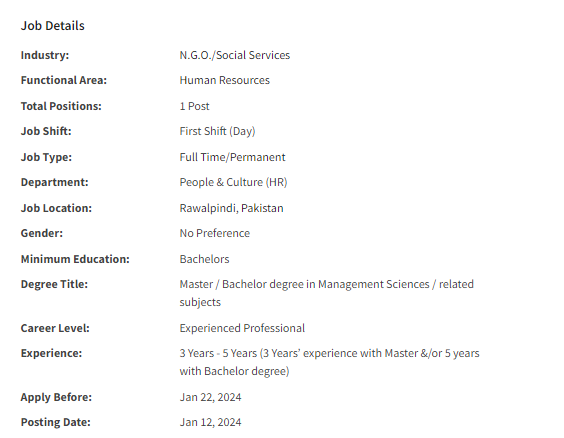 Islamic Relief International need P&C Officer Jobs 2024
